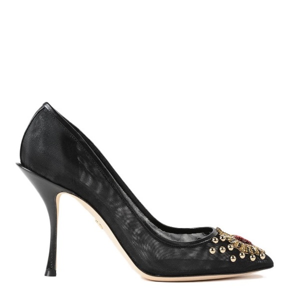 Dolce &Gabbana Lori leather embellished mesh pump - Picture 3 of 12